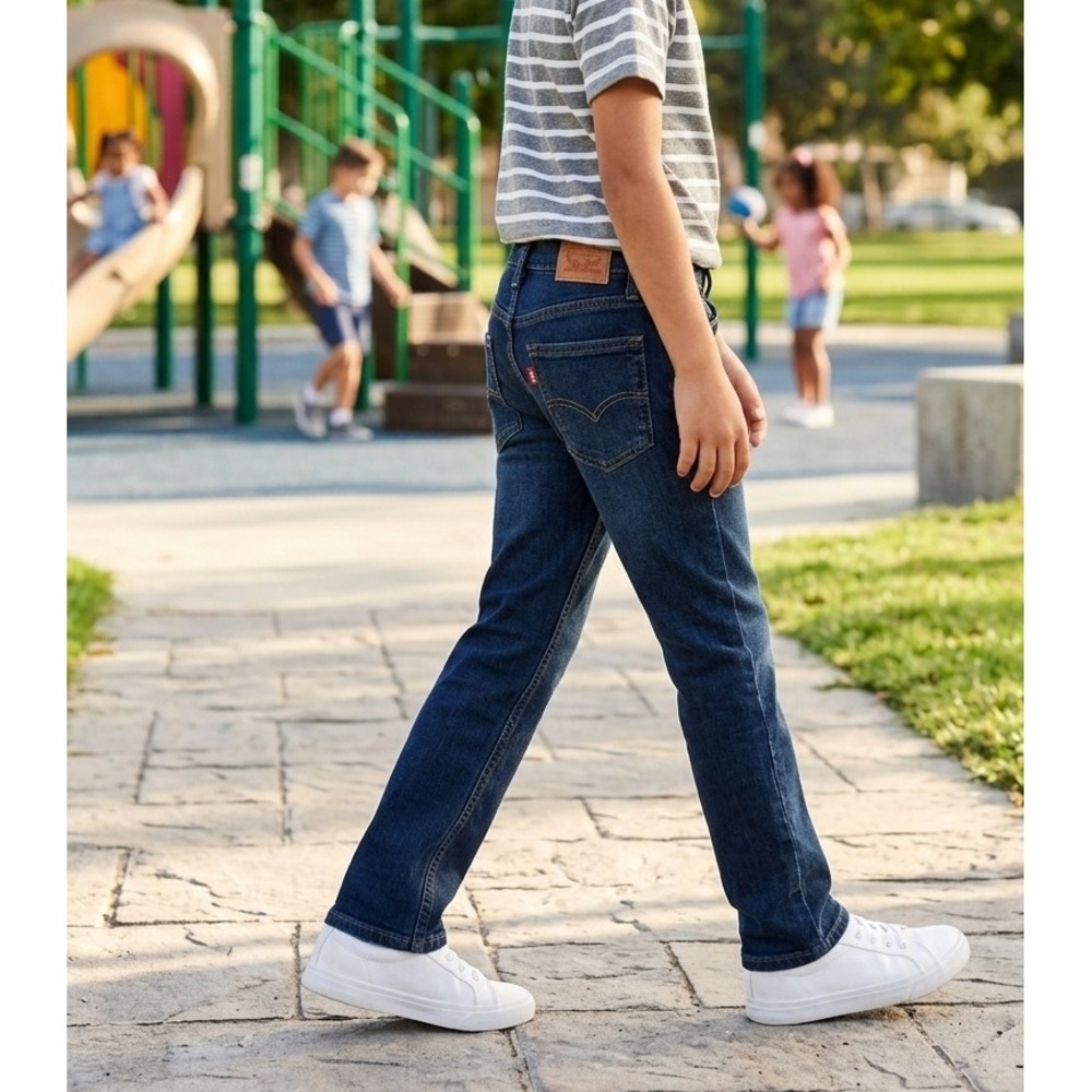 Levis Boys 511 Performance Slim Jeans Dark Wash Indigo Size 14 Regular